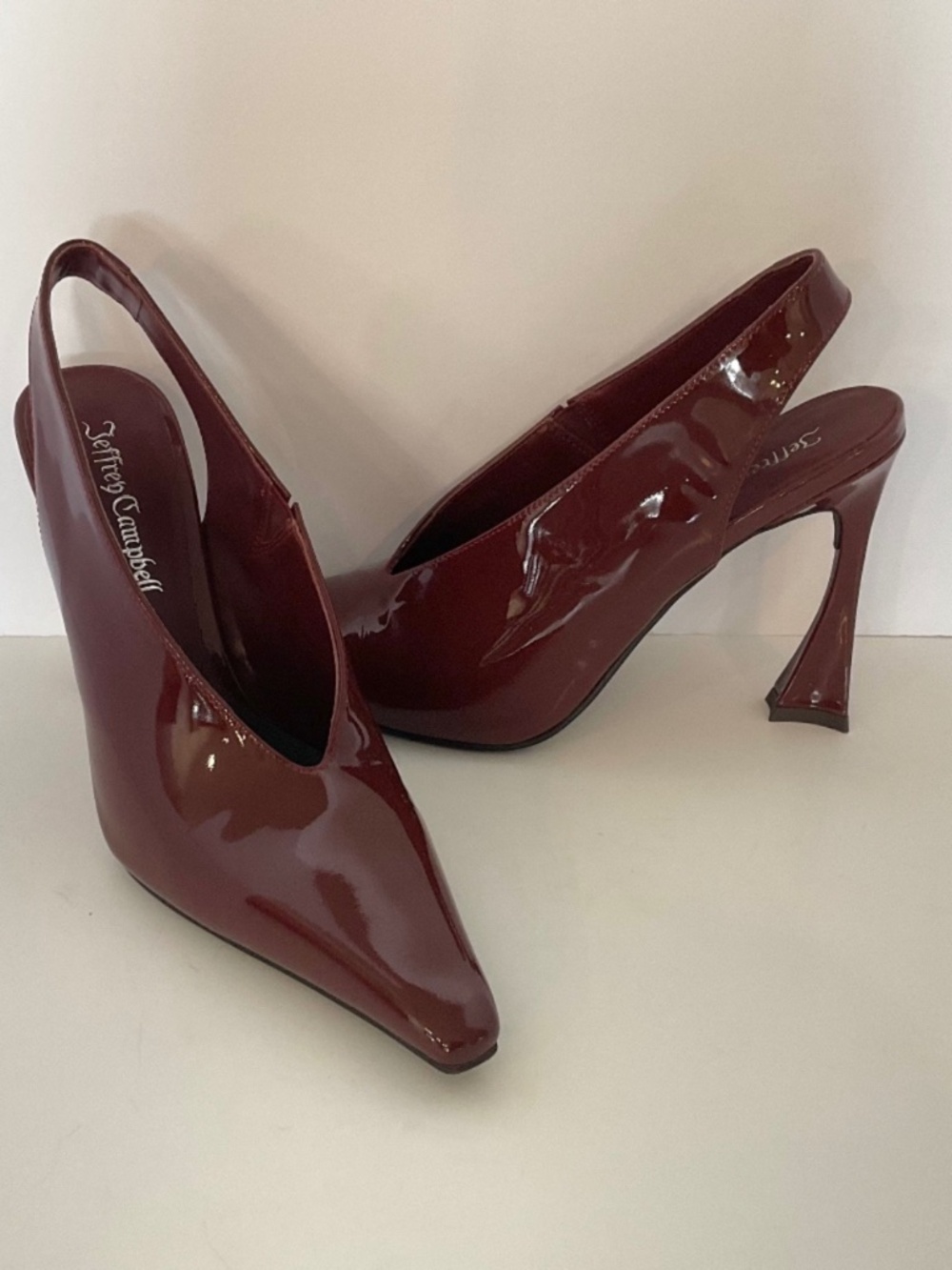 JEFFREY CAMPBELL Alimony Slingback Pump in Dark Wine Patent Size 7 - Picture 5 of 10